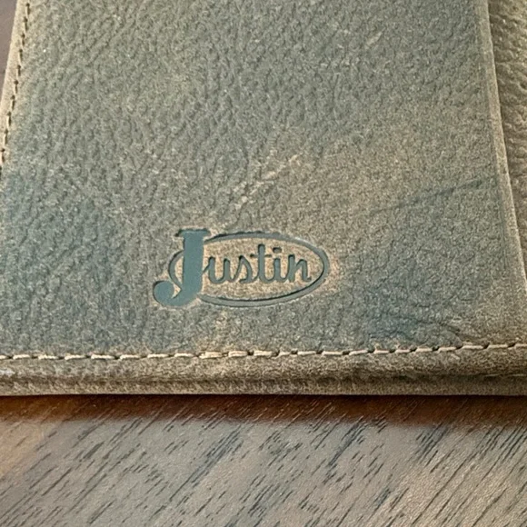 Justin Men’s Jr Rodeo Brown Tan Wallet with Embellishments concho Size slim - Picture 5 of 6